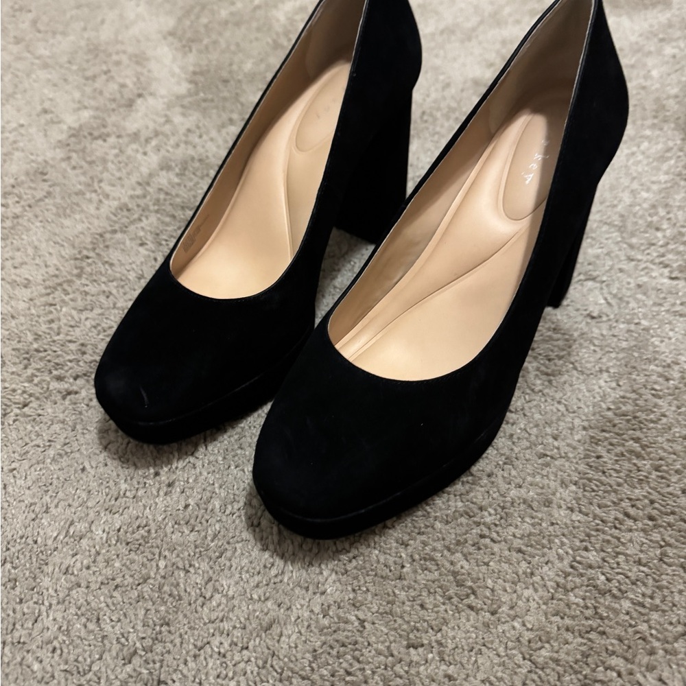 Copper Key Black Suede Heels